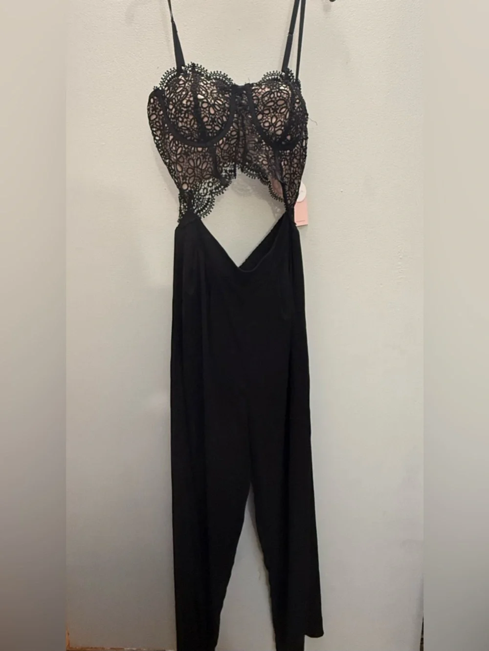 Lace Cup Bodysuit Jumpsuit in Black — Women's Intimate Jumpsuit - Picture 2 of 2